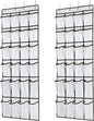 for Over The Door Shoe Organizer 24 Pocket Mesh Hanging Shoe Rack 2 Pack White 58x21, Shoe Storage, Hanging Organizer, 24 Pockets, 2 Pack, White Color, 58x21 Dimensions