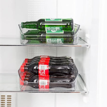 Ettori 2 Pack Water Bottle Organizer Refrigerator Organizer Bins and Clear Storage Bins for Fridge, Freezer, Cabinet, Cupboard, Pantry Shelf, BPA-Free