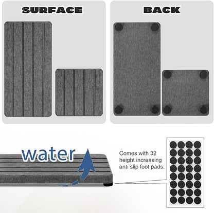 4PCS Fast Drying Diatomite Stone Soap Tray for Bathroom and Kitchen, Vanity Tray, Water Absorbing Coaster