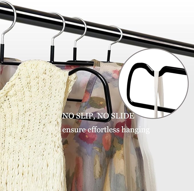 Non-Slip Rubber Pants Hangers,20 Pack Slim Thin Space-Saving Trouser Hanger,Rust-Free Closet Clothes Organizer for Slacks Scarf Ties,13.3inch