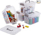 Citylife 4 Packs 6 QT Storage Bins with Lids Clear Plastic Bins with Grey Handle Stackable Storage Containers for Organizing