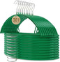 Jiang&Rong 30 Pack 16 Inch Rubber-Coated Non-Slip Metal Hangers - Heavy Duty No Bump Closet Hangers for Coats, Shirts, Suits, Sweaters (30-Pack, Green)