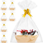 AFOROEOA 6PACK Baskets For Gifts Empty, 10x12”Thick Kraft Gift Basket with 6Bows 6Bags Empty Gift Baskets for Christmas, Valentine’s Day, Easter, Birthdays, Valentine’s Day Wrapping Gift