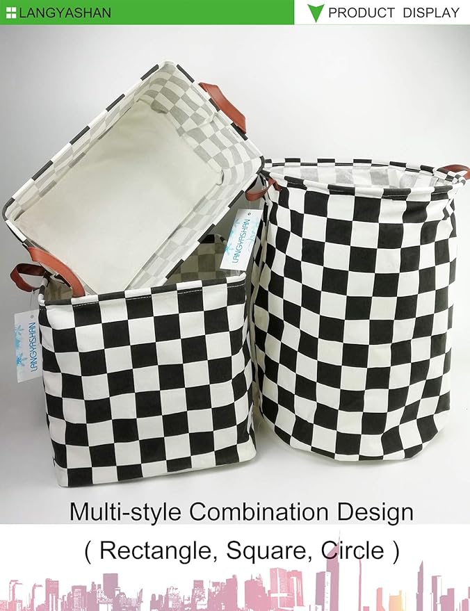 Laundry Basket Canvas Fabric Collapsible Organizer Basket for Storage Bin Toy Bins Gift Baskets Bedroom Clothes Children Nursery Hamper (Racing flag)