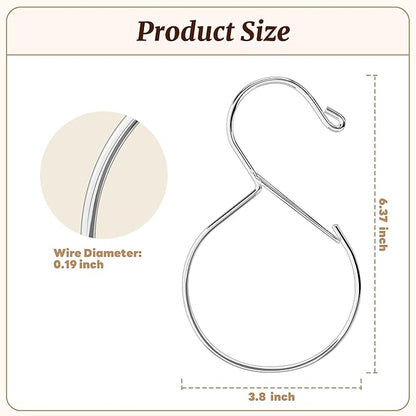 MEILIDY Belt Hanger, Compact Metal Belt Rack Hooks with Safety Buckle for Closet, Silver, 2 Pcs