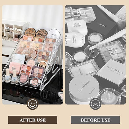 Acrylic Nail Polish Organizer Rack, 7 Tier Holder Stand for Nail Polish Holder Sunglasses Organizer Essential Oils Holder Clear Eyeglasses Display Case Makeup Organizer（Transparent）