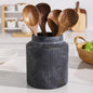 Farmhouse Ceramic Farmhouse Kitchen Utensil Holder for Countertop, Rustic Cooking Utensil Holder Crock Fit for Kitchen Counter. Bronze 6.1 x 6.1 x 7 IN