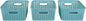 Simplify 3 Pack Small Herringbone Storage Basket, Dimensions: 10"x8"x4", Herringbone Design, Light Weight, Great for Bathroom, Kitchen, Office, Closet, 2 Open Handles, Dusty Blue
