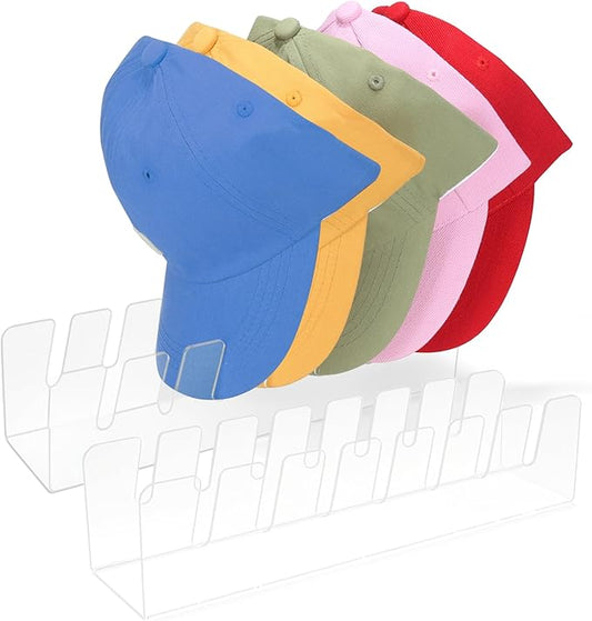 Hat Stand for Baseball Caps Display and Organizer, 2Pack Acrylic Hat Organizer for Closet, Hat Racks Storage for Bedroom, Dresser (Square), clear