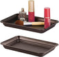 iDesign Decorative Countertop Vanity Tray Organizer for Bathroom, Bedroom, Closet, Entryway, Set of 2, 9.7" x 6.3" x 1", Bronze