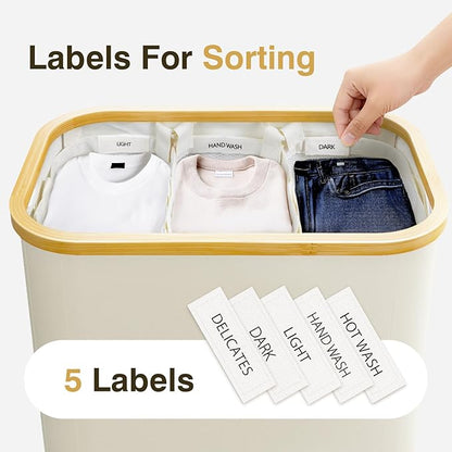 Hampers for Laundry Basket with Lid, 160L Extra Large Laundry Hamper 3 Section Dirty Clothes Hampers for Laundry Divided Laundry Basket Organizer for Bedroom,Laundry Room, Dirty Clothing Hamper, Beige