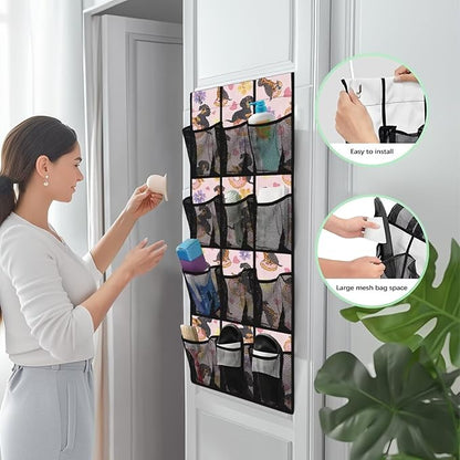 Dachshund 1 Packs Narrow Over the Door/Wall Shoe Organizer,Nursery Organization,Over The Door Organizer,Small Hanging Shoe Rack for Closet with Mesh Pocket for Bathroom