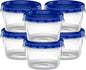ELEGANT DISPOSABLES Twist Top Deli Containers Food Storage Containers Blue Screw on Lid Reusable Stackable Leakproof Airtight, pack of 10-16 oz containers
