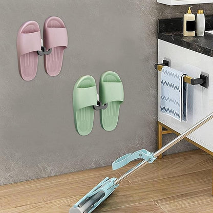 Shoes Holder Hook, Wall Adhesive Slipper Holder, Space-Saving Shoe Hook, Wall-Mounted Flip-Flop Holder, Slippers Hanging Hook Rack, Modern Non-Drilling Footwear Organizer for Entryway, Closet, Dorm