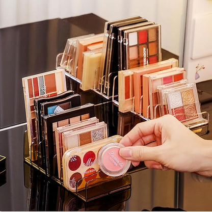 Eyeshadow Palette Organizer 8 Section Makeup Palette Organizer Cosmetics Display Storage Holder for Eyeshadow Palettes Sunglasses (White)