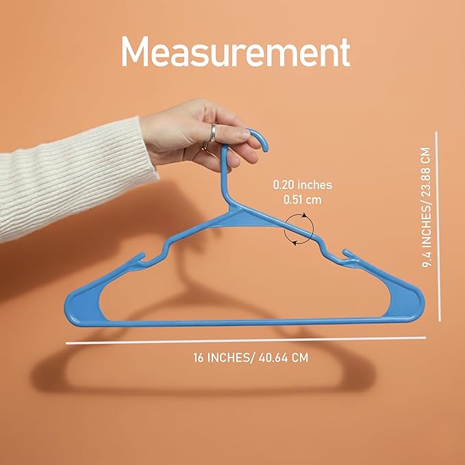 Utopia Home - Plastic Hangers 50 Pack - Space Saving Clothes Hanger - Durable and Strong Closet Organizers and Storage Makes It Ideal Stocking Stuffers or Apartment or Dorm Room Essentials (Blue)