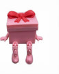Cute Pink Gift Box Jewelry Box with Articulated Legs, 3D Printed Mini Decorative Storage Organizer for Valentine's Day, Birthday, Christmas