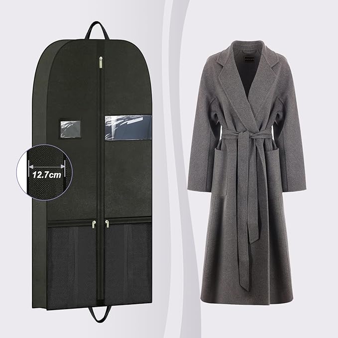 54" Garment Bags for Closet Storage and Travel, Gusseted Hanging Garment Bags for Men Women with Pockets Handles and Zipper, Suit Cover Bags for Clothes, Suits, Tuxedos, Dress, Shirts, Coats, Jackets