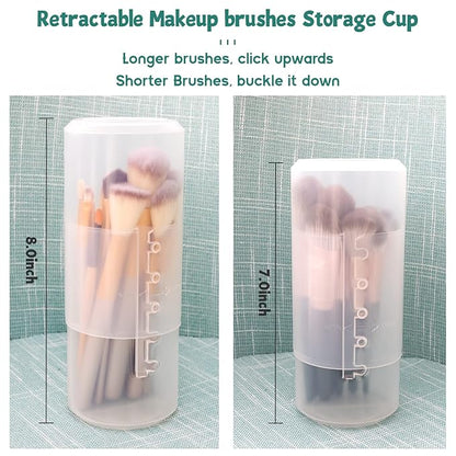 OCHEAL Makeup Brush Holders, 4 Pack of Make up Brushes Organizer Travel Case Retractable Plastic Travel Makeup Brush Holder For Vanity Makeup Artist Brushes Storage Cup