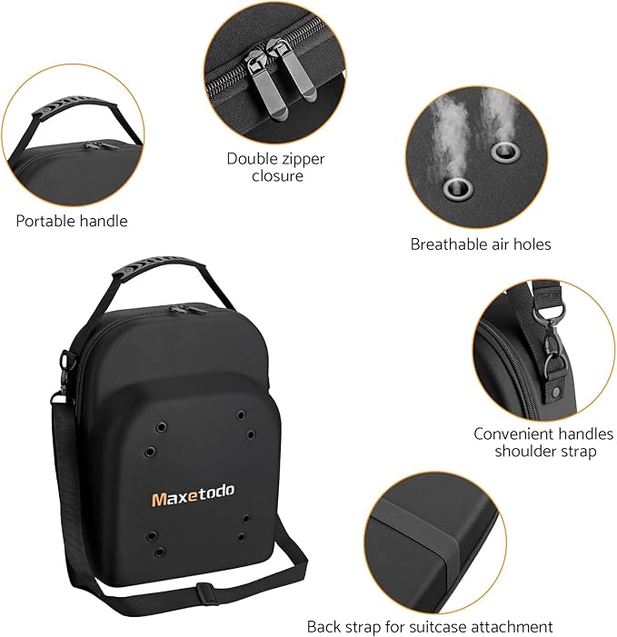 Hat Travel Storage Bag,EVA Waterproof Dustproof Crushproof Hat Box,Holds Up to 6 Baseball Caps,with Handle and Shoulder Strap,Ideal for Travel, Home Storage,and Daily Use Black