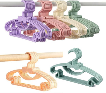 YYaaloa Kids Clothes Hangers Baby Clothes Hangers Childrens Plastic Infant Hangers Very Durable Kids Hangers Toddler's Hangers (style2 6colors 30pcs)
