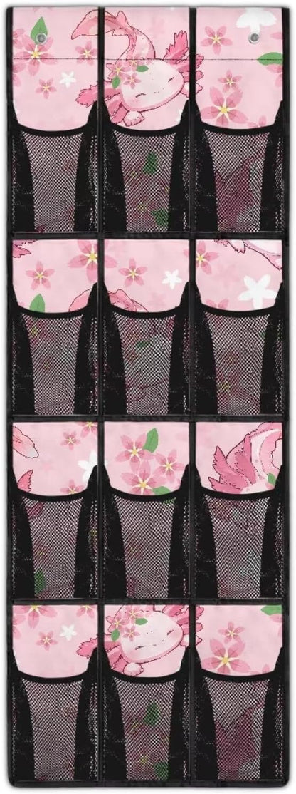 Axolotl Cherry Shoe Organizer Door Hanger,Shoes Hanger Storage Organizer Bag Storage for Small Spaces,Hanging Shoe Storage