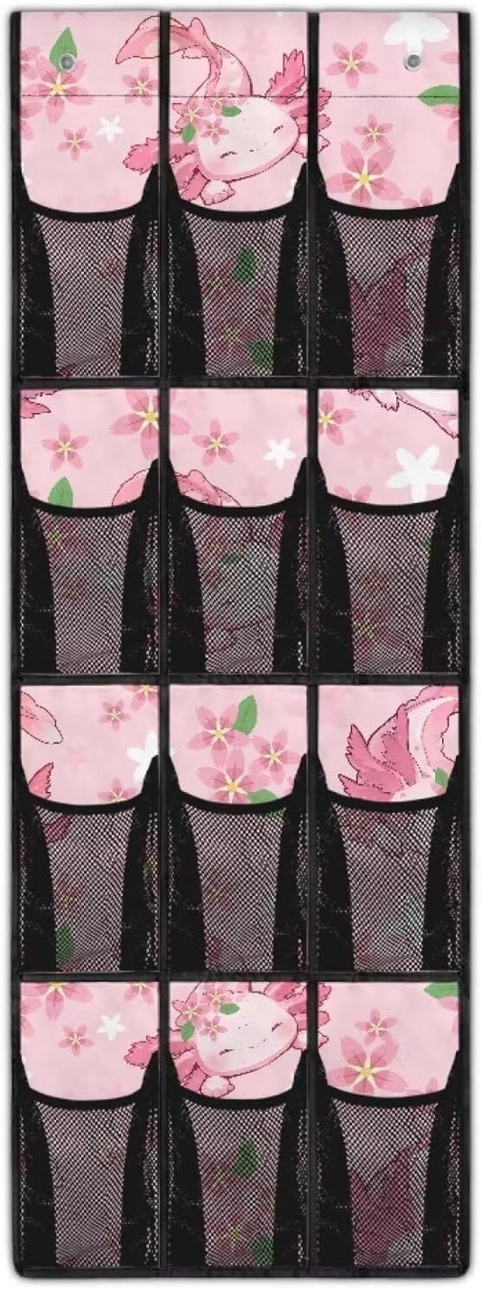 Axolotl Cherry Shoe Organizer Door Hanger,Shoes Hanger Storage Organizer Bag Storage for Small Spaces,Hanging Shoe Storage
