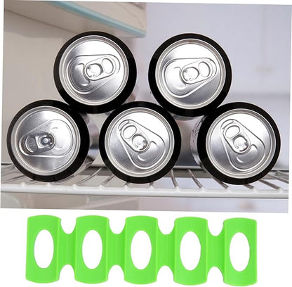 SHOWERORO 2pcs Silicone Beverage Storage Mats Beer Can Holders for Fridge Easy to Clean Space Saving Dishwasher Safe for Home Office Bar and Parties