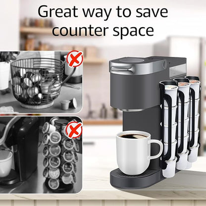 K Cup Holder for Keurig: Coffee Pod Holder for Counter Small Space - Kcup holder for Wall Mount (4, Gray)