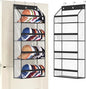 AOODA Clear Over the Door Hat Racks for Baseball Caps, Hold 48 Caps Hat Storage Organizer for Closet Wall, Deep Pockets Hanging Snapback Holder Shelves with 3 Hooks, Black