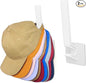 Hat Rack for Baseball Cap, Adhesive Ball Caps Holder on Wall, No Drilling Hat Organizer Wall Storage Wall Mount, Hat Hanger Display, White, 2 Pack