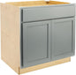 Quicklock RTA (Ready-to-Assemble) | Base Kitchen Cabinets - Shaker Style | Made in America (Magnetic Gray, 36" Wx34.5 Hx24 D Base)
