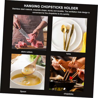 Ciieeo Hanging Chopsticks Holder with Ventilated Drying Rack and Hook Kitchen Utensils Organizer for Efficient Tableware Storage