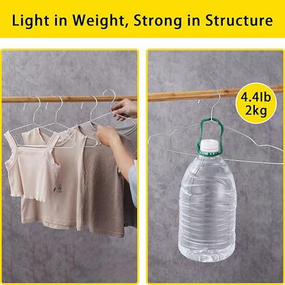 Jeffbaubl 50 Pack Metal Clothes Hangers, 12.5in/32cm Wire Hangers, Stainless Steel Hanger Non-Slip, Heavy Duty Closet Hanger Ultra Thin Space Saving for Hanging Coats Shirts T-Shirt