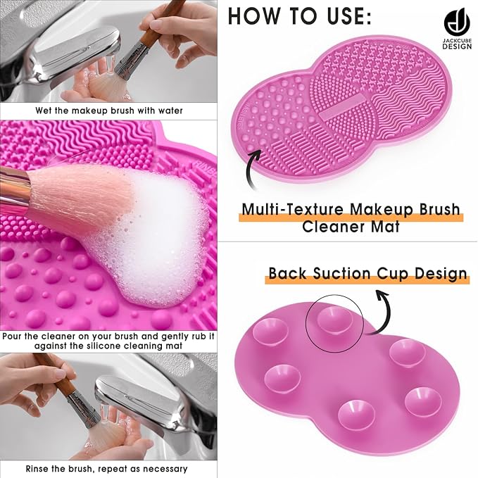 Bamboo Brush Makeup Cosmetic Air Drying Rack Tower Acrylic Folding Brushes Dryer Holder Display Organizer Stand with Silicone Brush Cleaner Mat Support Tray(26 Hole, FULLY ASSEMBLED) – MK288B