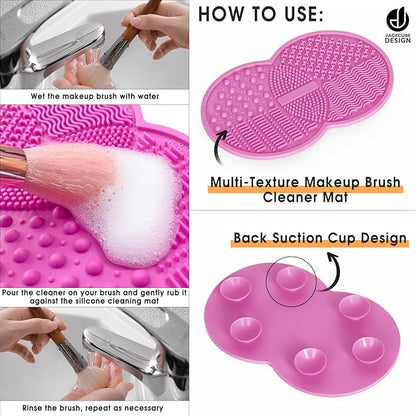 Bamboo Brush Makeup Cosmetic Air Drying Rack Tower Acrylic Folding Brushes Dryer Holder Display Organizer Stand with Silicone Brush Cleaner Mat Support Tray(26 Hole, FULLY ASSEMBLED) – MK288B