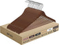 Quality Wooden Clothes Hangers, Solid Wood Suit & Coat Hangers with Pants Bars, Swivel Hook, Shoulder Notches, Heavy Duty Hangers for Shirts, Jackets, Dresses & Trousers(Walnut/12-Pack)
