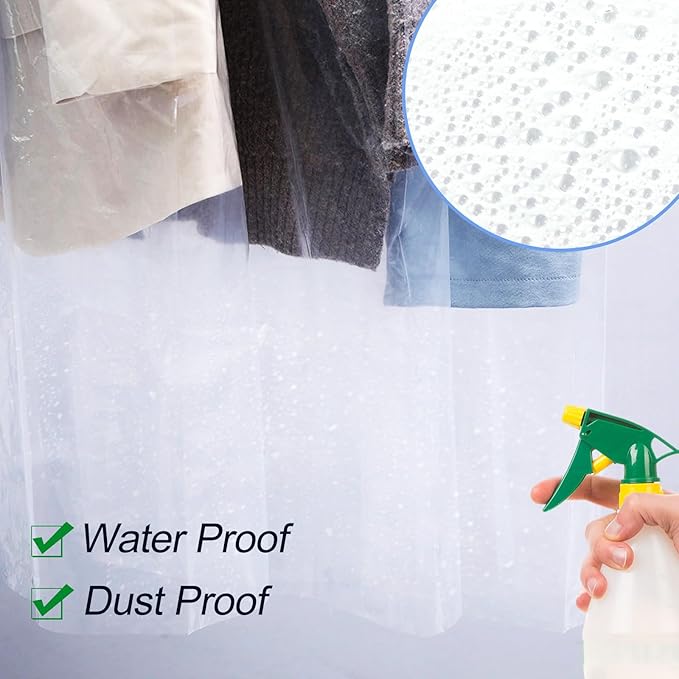100 Pack Dry Cleaning Bags for Clothes, 60x150 cm Dry Cleaner Bags Plastic Clear, Dust-proof Plastic Garment Bags for Dry Cleaner, Home Storage, Travel, Moving
