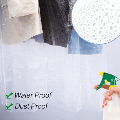 100 Pack Dry Cleaning Bags for Clothes, 60x150 cm Dry Cleaner Bags Plastic Clear, Dust-proof Plastic Garment Bags for Dry Cleaner, Home Storage, Travel, Moving