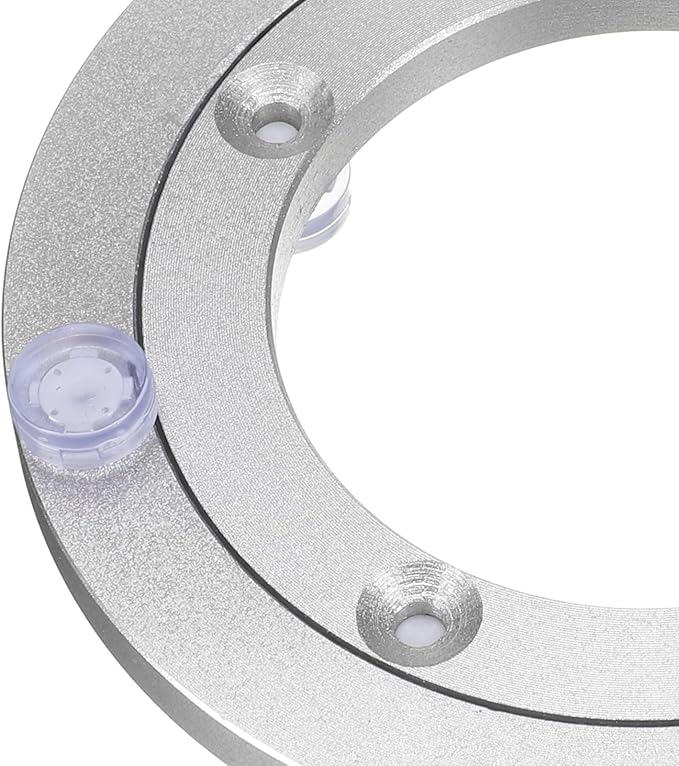 uxcell Lazy Susan Turntable Bearing, 5 Inch Rotating Bearing Turntable Base for Kitchen Dining Table, Silver Tone