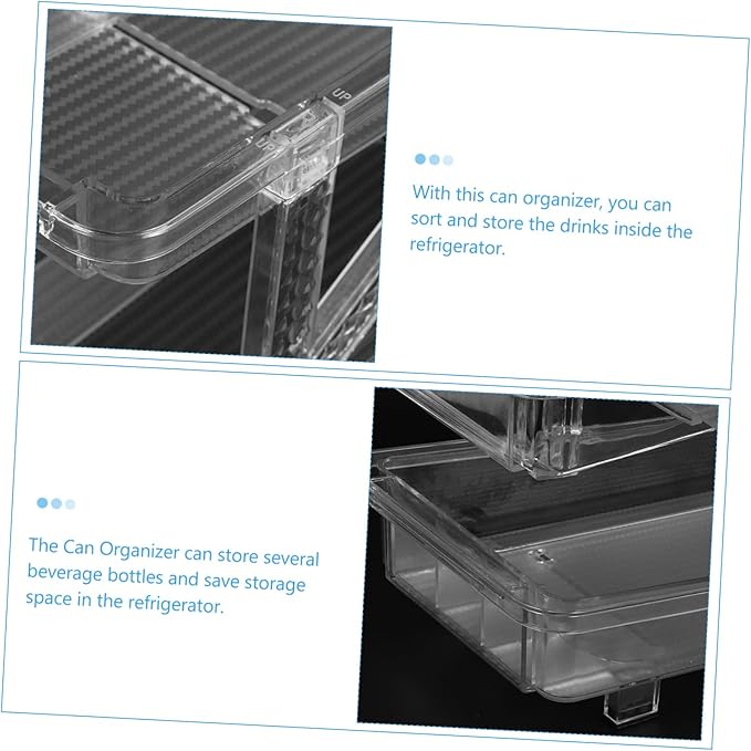 Soda Can Dispenser Organizer for Refrigerator Double Beverage Holder Transparent Can Storage Rack for Kitchen Cupboard Efficient Space-saving