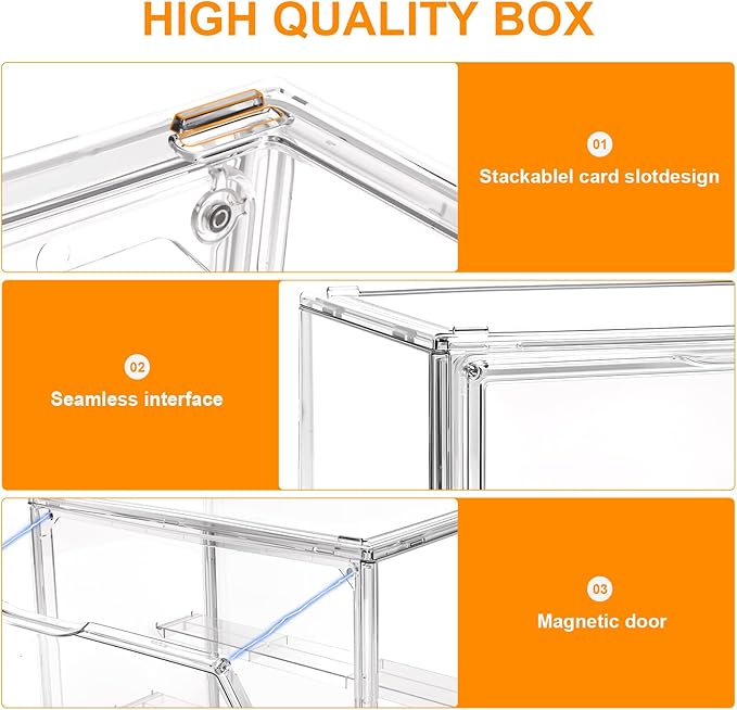 Acrylic Display Case for Collectibles Clear Display Box for Figures with Magnetic Door, Stackable Design, Dustproof, Miniature Display Shelf for Action Figures,Display Box Display Case(1PCS)