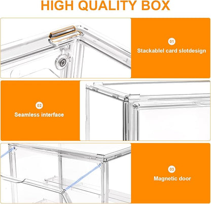 Acrylic Display Case for Collectibles Clear Display Box for Figures with Magnetic Door, Stackable Design, Dustproof, Miniature Display Shelf for Action Figures,Display Box Display Case(1PCS)