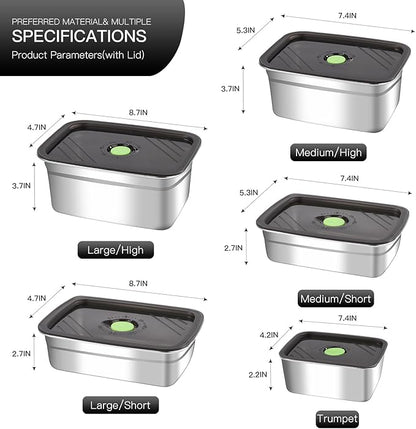GIUOIDUO 10-Piece Stainless Steel Food Storage Container Set with Airtight Lids - Durable, Eco-Friendly Kitchen Organizers for Freshness & Convenience，Pantry, Dishwasher Safe (Various Sizes)
