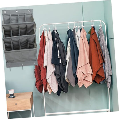 Multi Layer Hanging Storage Pouch for Door Back Oxford Cloth Multi Function Organizer with Compartments Large Capacity Closet Bag for Shoes Accessories Items Tear Resistant Gray