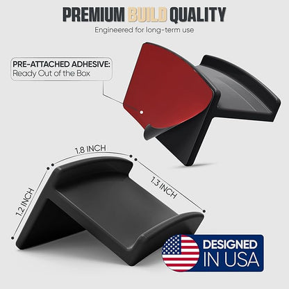 Modern JP Adhesive Hat Hooks for Wall (32-Pack) - Minimalist Hat Rack Design, No Drilling, Strong Hold Hat Hangers - USA Patented, Black