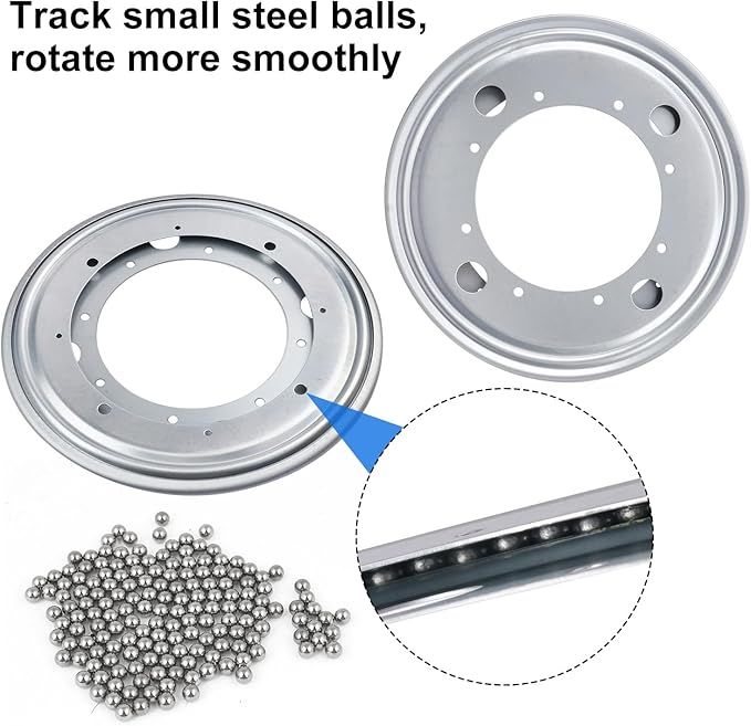 8 Pack 9 Inch Lazy Susan Turntable Bearing Plate, Heavy-Duty Lazy Susan Hardware for Kitchen, Furniture & DIY Projects, 750lbs Capacity?Silver?