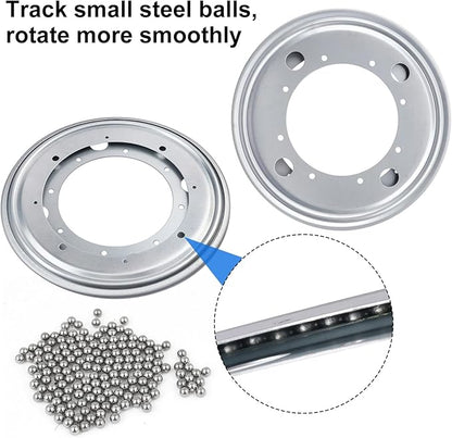 8 Pack 9 Inch Lazy Susan Turntable Bearing Plate, Heavy-Duty Lazy Susan Hardware for Kitchen, Furniture & DIY Projects, 750lbs Capacity?Silver?