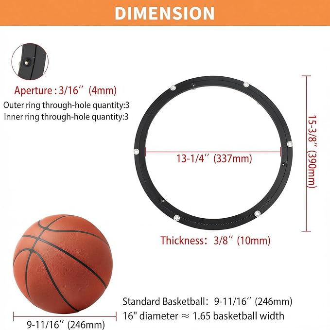 TamBee 16 Inch Lazy Susan Hardware Heavy Duty Metal Rotating Hardware Large Turntable Bearing Ring Lazy Susan Kit Parts Mechanism for Puzzle Board, Dining Tables(Base Only, Black)