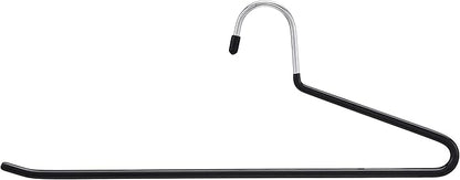 Amazon Basics Non-Slip Trouser/Slack Hangers, Pants Closet Organizer with Easy Slide Design, Metal with Rubber Coating, Black/Silver, 30-Pack